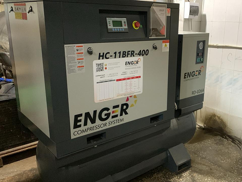 Винтовой компрессор "Enger" HC-11BFR-400 для ООО "Дагфрост"